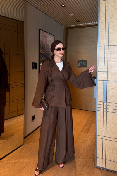 Alis Pantolon Takım Kahverengi