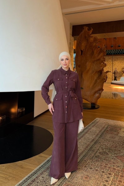 Asu Pantolon Takım Mürdüm