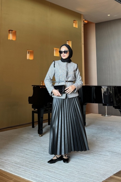 Ayla Etekli Takım Siyah