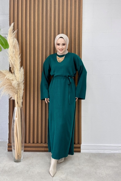 Azize Elbise Petrol Yeşili