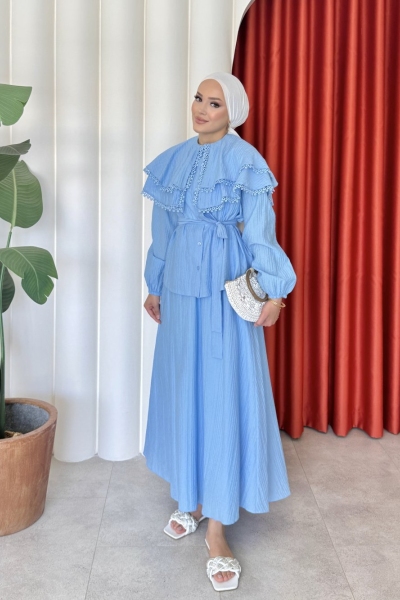 Belma Etekli Takım Bebe Mavisi