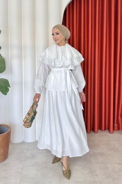 Belma Etekli Takım Beyaz