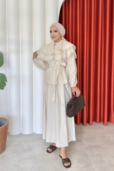 Belma Etekli Takım Ekru