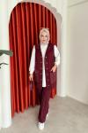 Berfin Üçlü Pantolon Takım Bordo