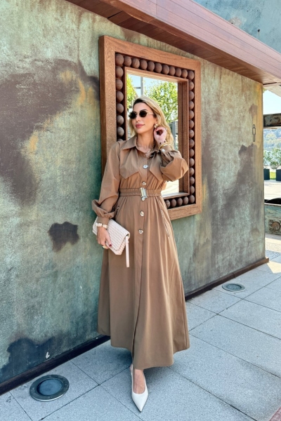 Berna Trenç Elbise Vizon