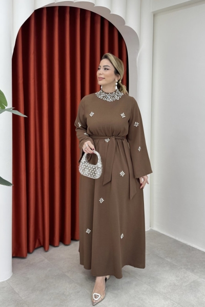 Beyza Elbise Kahverengi