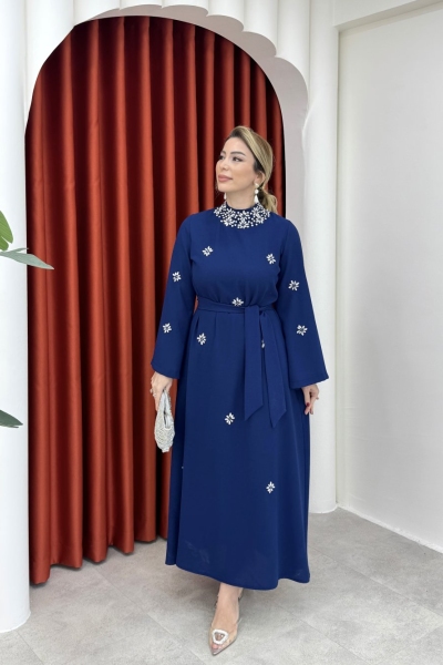 Beyza Elbise Lacivert