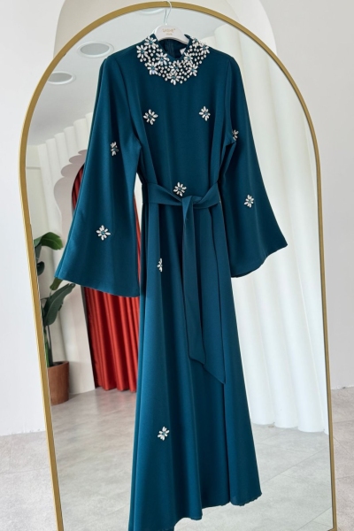 Beyza Elbise Petrol Yeşili