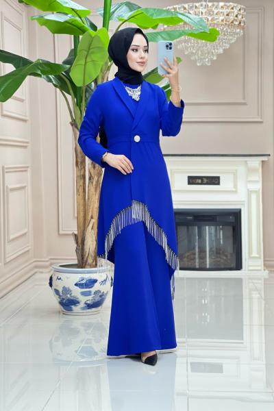 Bengü Takım Saks Mavisi