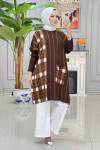 Btk boncuk tunik 6362 kahverengi