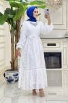 Btk narin elbise 6153 beyaz