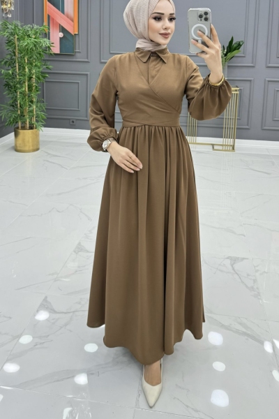 Eyşan Elbise Kahverengi