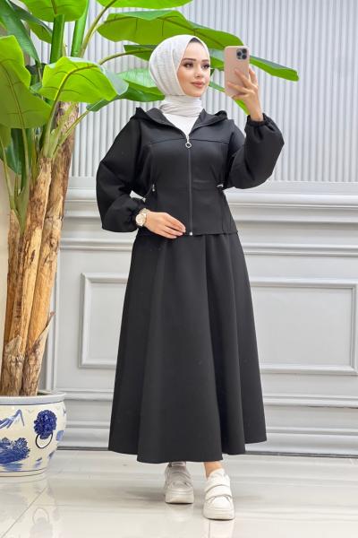 Gamze etekli takım siyah