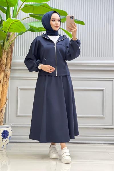 Gamze etekli takım lacivert