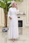 Btk Semra Elbise  5862 Beyaz