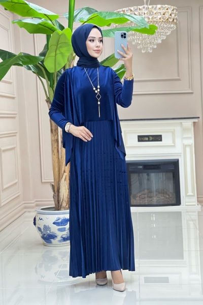 Suzan elbise lacivert
