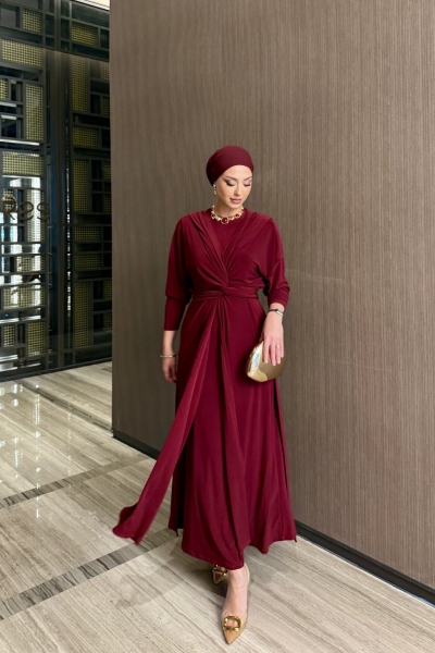 Cevher Elbise Bordo