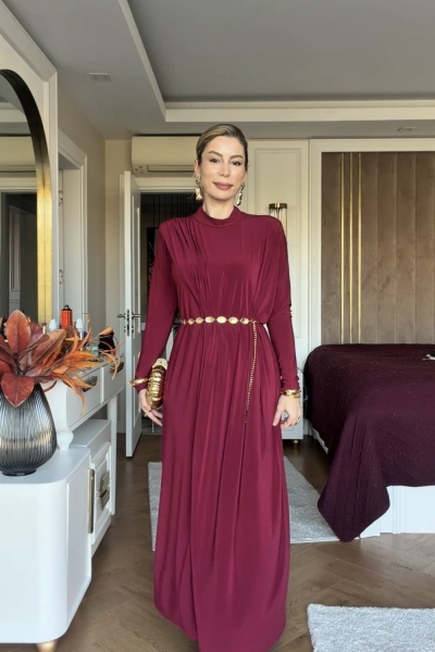 Demet Elbise Bordo