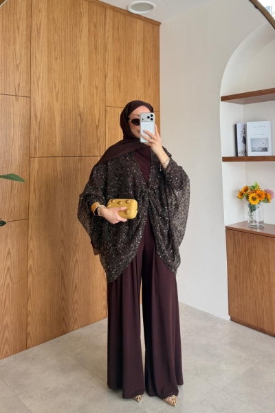 Dildar Pantolon Takım Kahve