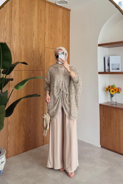 Dildar Pantolon Takım Bej