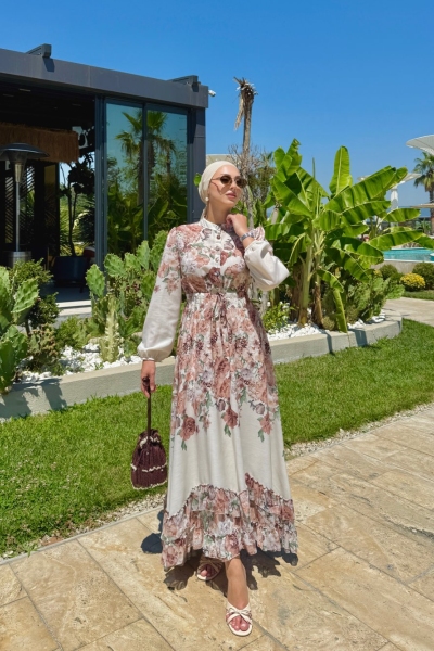 Dolunay Elbise Kahverengi