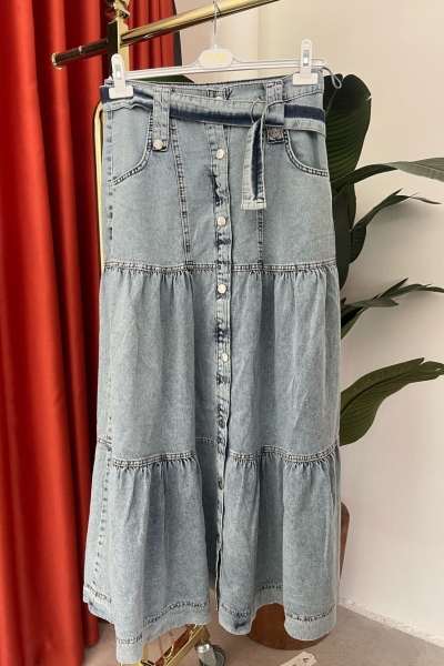 Duygu Etek Açık Mavi