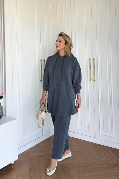 Ebrar Pantolonlu Takım Antrasit