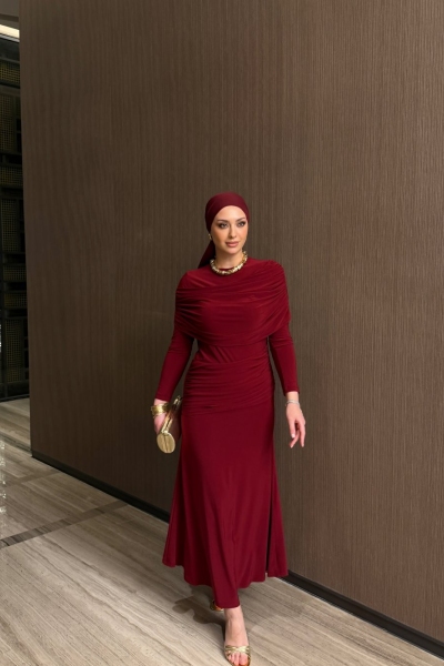 Ecre Elbise Bordo