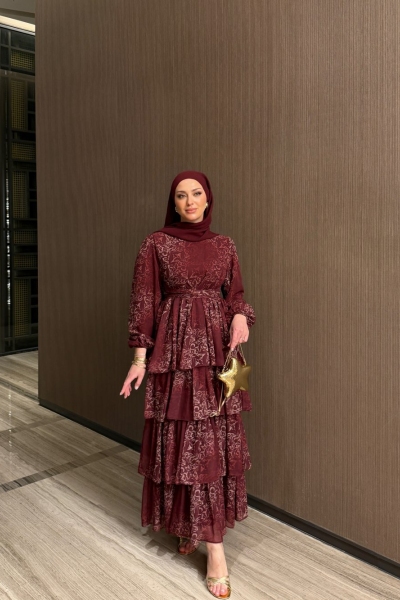 Ekin Elbise Bordo