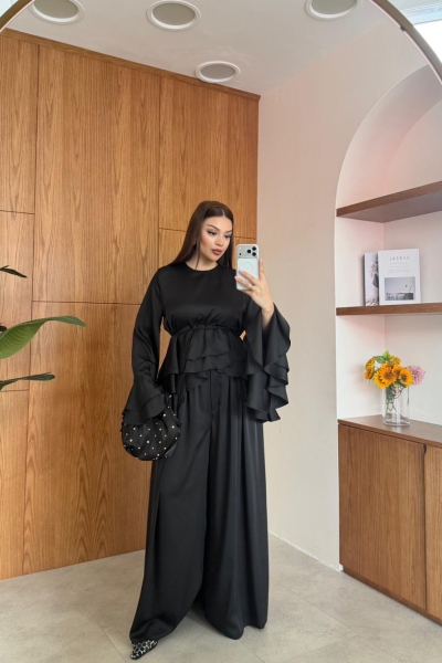 Erna Pantolonlu Takım Siyah