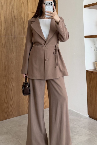 Esin Pantolonlu Takım Cappuccino