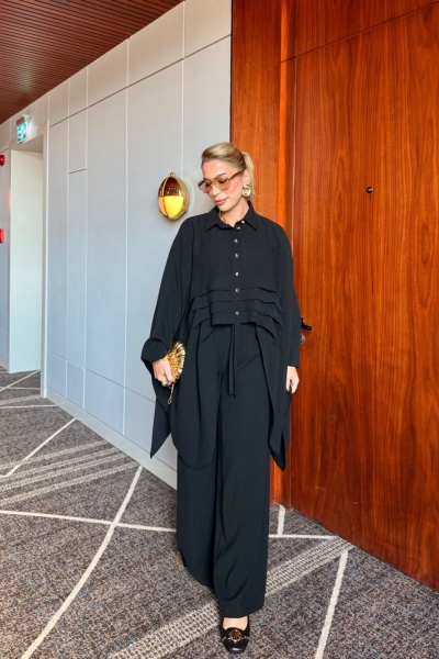 Esra Pantolonlu Takım Siyah