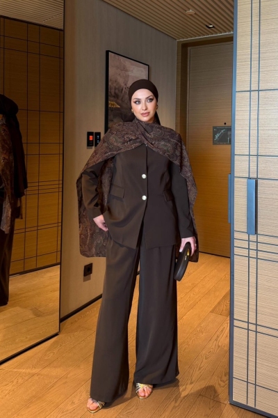 Figen Pantolonlu Takım Acı Kahve