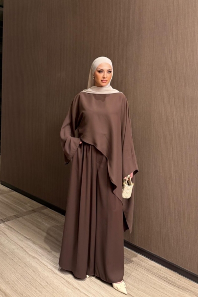 Gamze Pantolon Takım Kahverengi