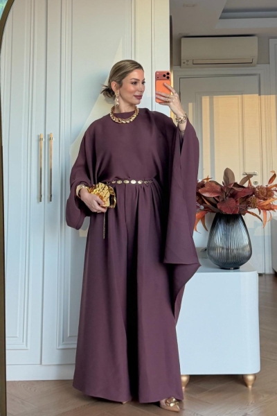 Gamze Pantolon Takım Mürdüm