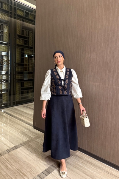 Gökçe Etekli Takım Lacivert