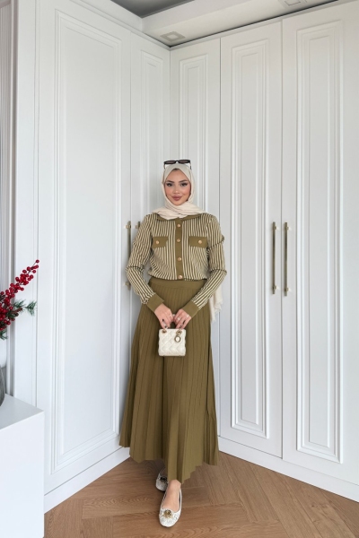 Gönül Etekli Takım Yağ Yeşili