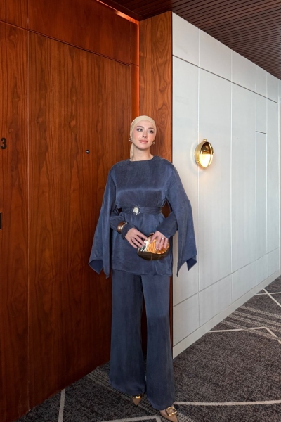 Hacer Pantolonlu Takım Lacivert