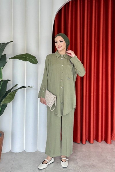 Hanife Pantolonlu Takım Haki