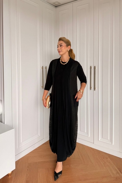 İkbal Elbise Takım Siyah