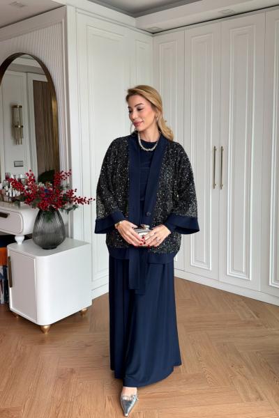 İlayda Pantolonlu Takım Lacivert