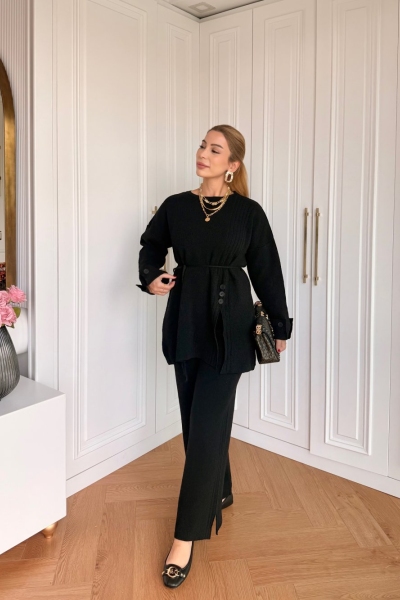 İlkay Pantolonlu Takım Siyah