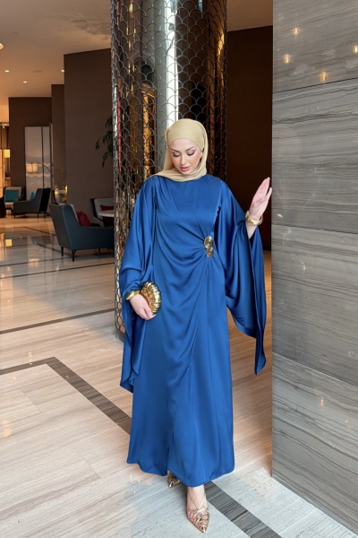 İlkgül Elbise Saks Mavisi