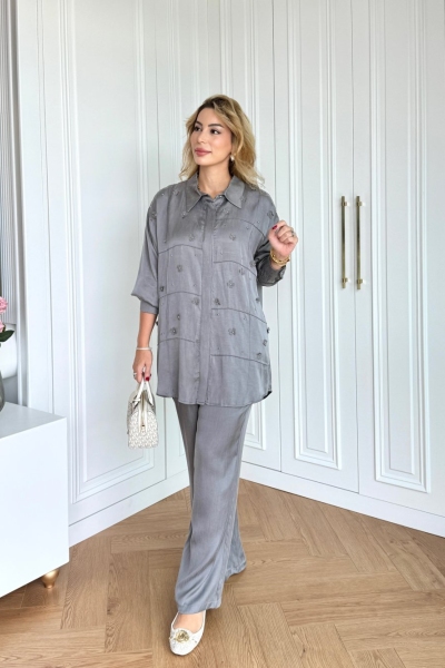 Işıl Pantolonlu Takım Antrasit