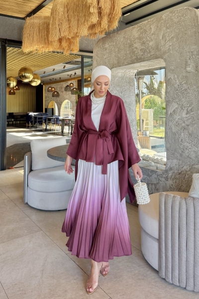 Karaca Etekli Takım Mürdüm