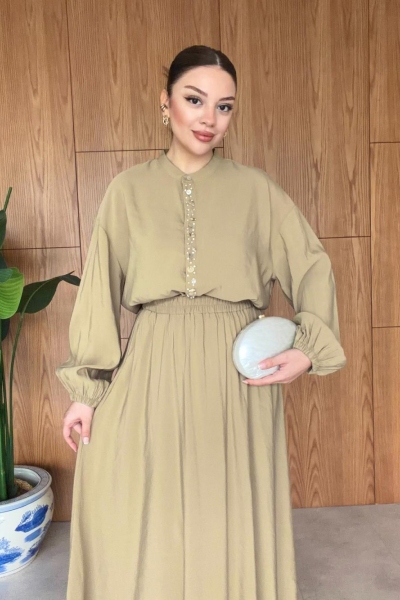 Kıvılcım Etek Takım Mint Yeşili