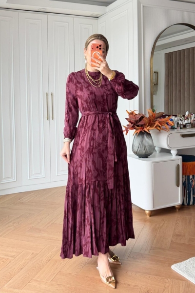 Melike Elbise Bordo