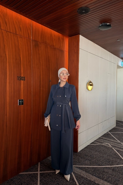 Melis Pantolonlu Takım İndigo