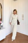 Melis Pantolonlu Takım Ekru