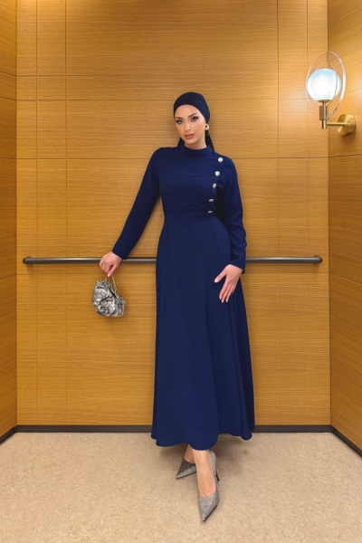 Meral Elbise Lacivert